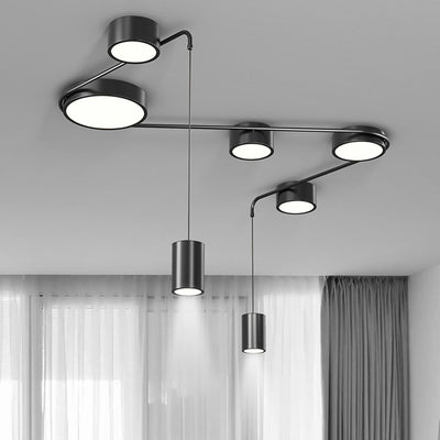 Lumière de plafond LED moderne minimaliste en fer avec cylindre long pour salon 