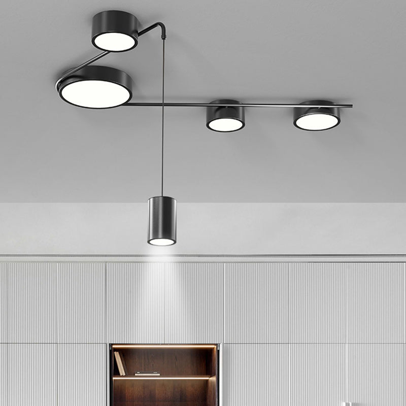 Lumière de plafond LED moderne minimaliste en fer avec cylindre long pour salon 