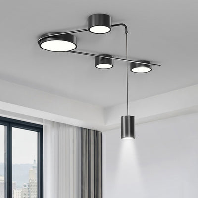 Lumière de plafond LED moderne minimaliste en fer avec cylindre long pour salon 