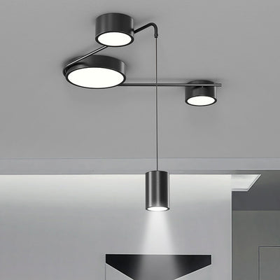 Lumière de plafond LED moderne minimaliste en fer avec cylindre long pour salon 