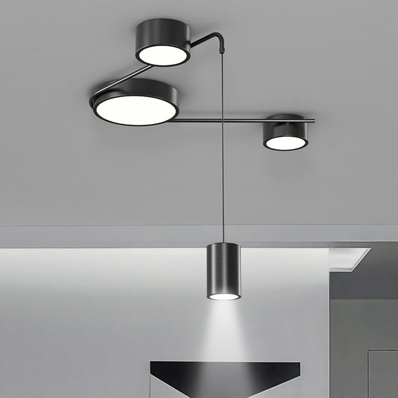 Lumière de plafond LED moderne minimaliste en fer avec cylindre long pour salon 