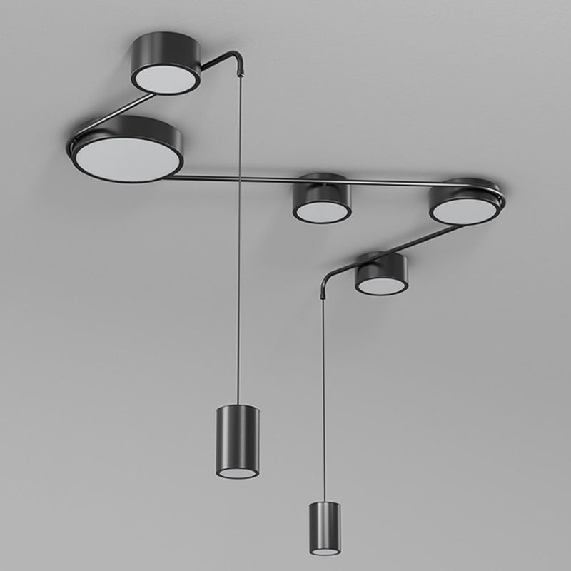 Lumière de plafond LED moderne minimaliste en fer avec cylindre long pour salon 