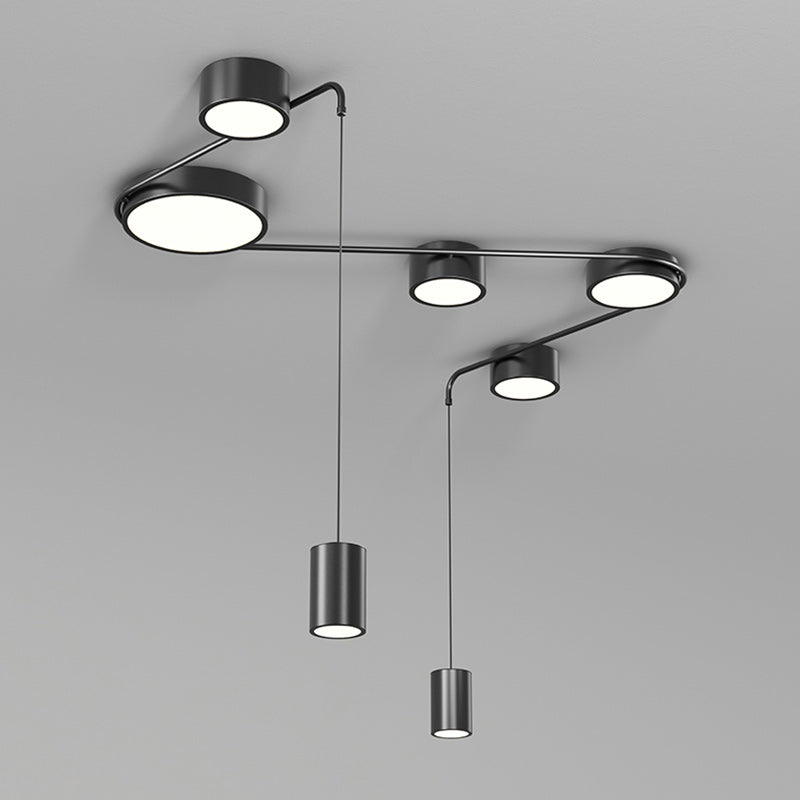 Lumière de plafond LED moderne minimaliste en fer avec cylindre long pour salon 