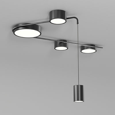 Lumière de plafond LED moderne minimaliste en fer avec cylindre long pour salon 