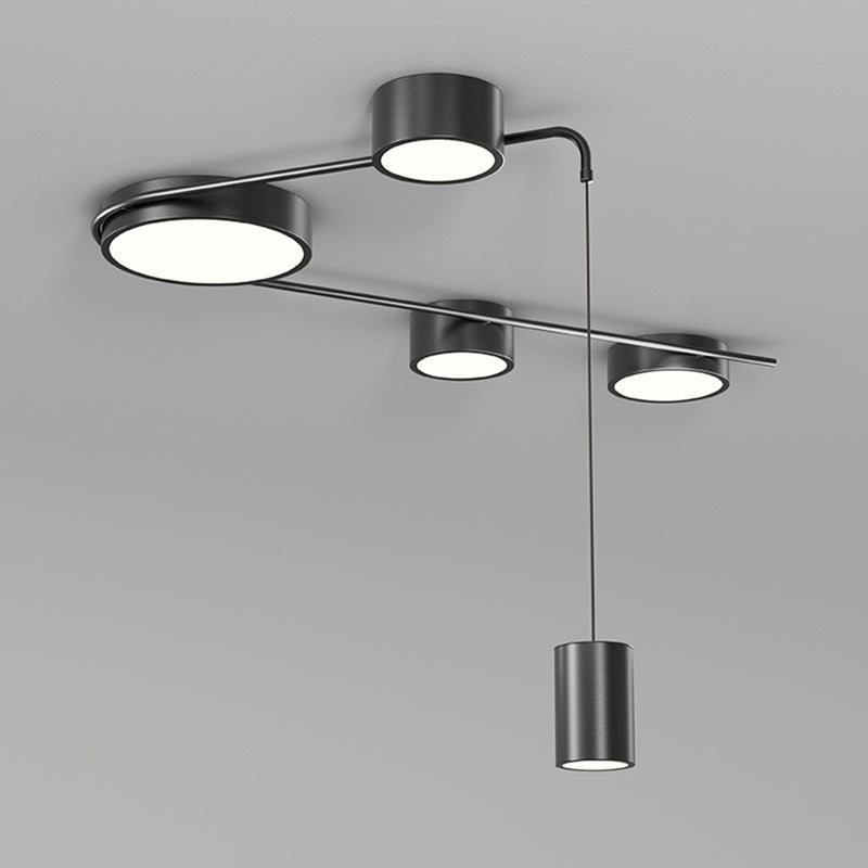 Lumière de plafond LED moderne minimaliste en fer avec cylindre long pour salon 