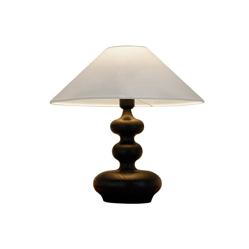 Lámpara de mesa de 1 luz para dormitorio de tela esférica ovalada redonda cilindro tradicional francesa de madera maciza 