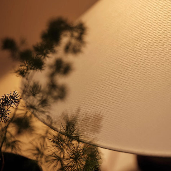 Lampe de table traditionnelle française cylindre ronde ovale sphérique en tissu bois massif 1 lumière pour chambre 