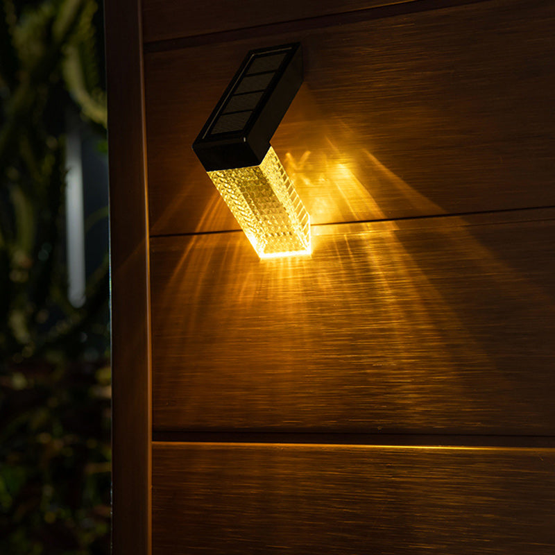 Lampe murale extérieure moderne minimaliste solaire étanche en forme de L en ABS PC LED pour jardin 