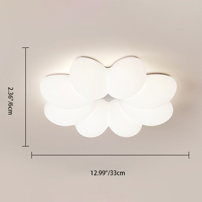 Modern Minimalist Flower Iron Acrylic LED Flush Mount Ceiling Light For Living Room