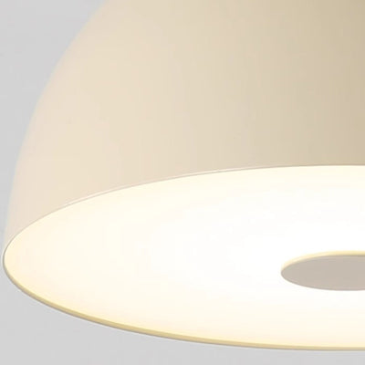 Lumière de plafond semi-encastrée moderne minimaliste en fer et PVC avec base en disque et bol demi-sphère LED pour salon 