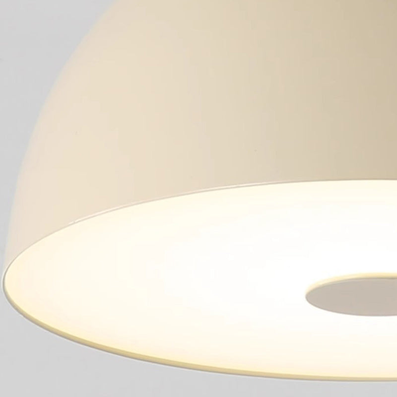 Lumière de plafond semi-encastrée moderne minimaliste en fer et PVC avec base en disque et bol demi-sphère LED pour salon 