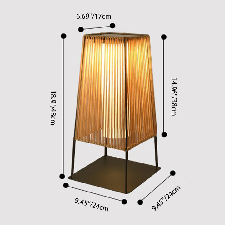 Modernes, minimalistisches, solarbetriebenes, wasserdichtes, prismatisches Streifen-Edelstahl-Gummi-Rattan-LED-Landschaftslicht für die Außenterrasse 