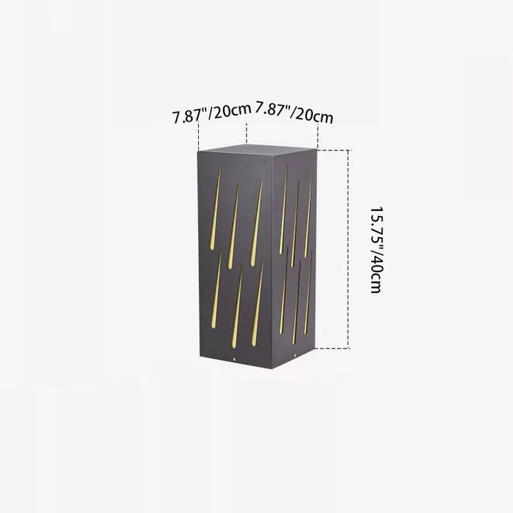 Contemporary Creative Waterproof Rectangle Meteor Stripes Galvanized Faux Dolomite 1-Light Lawn Landscape Lamp For Outdoor Patio