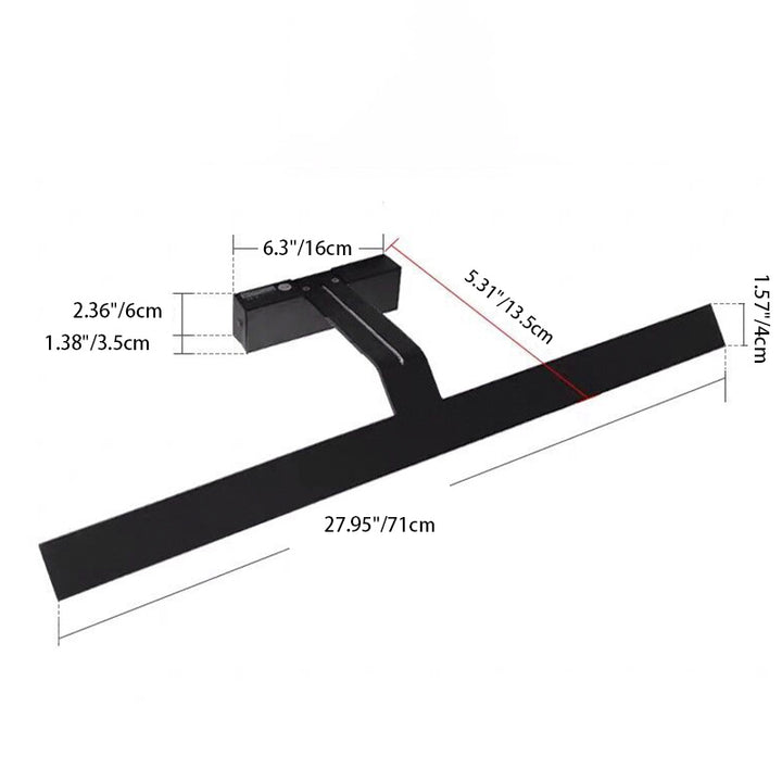 Lampe murale moderne minimaliste en acier inoxydable rectangulaire longue en acrylique LED pour miroir de salle de bain 