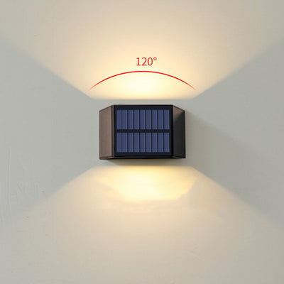 Lampe murale d'extérieur en ABS à LED rectangulaire trapézoïdale étanche à l'énergie solaire minimaliste moderne pour jardin 