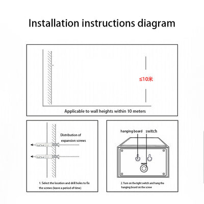 Lampe murale d'extérieur en ABS à LED rectangulaire trapézoïdale étanche à l'énergie solaire minimaliste moderne pour jardin 