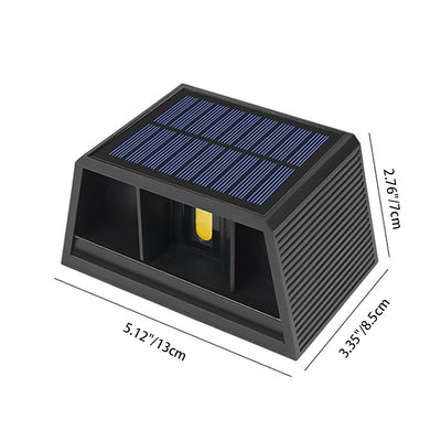 Lampe murale d'extérieur en ABS à LED rectangulaire trapézoïdale étanche à l'énergie solaire minimaliste moderne pour jardin 