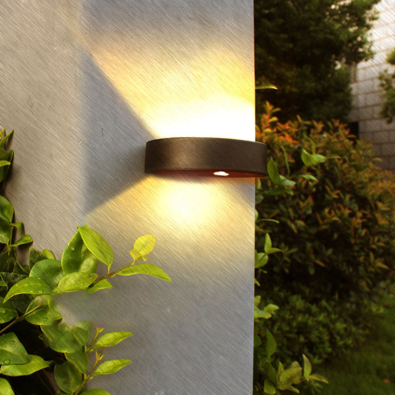 Lampe murale extérieure moderne minimaliste solaire étanche ronde rectangulaire ABS PVC LED pour jardin 