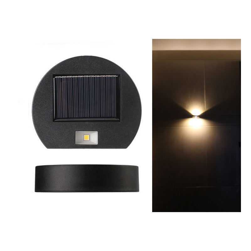 Lámpara Aplique de Pared Exterior LED Redonda Rectangular de ABS PVC Impermeable Solar Minimalista Moderna para Jardín 