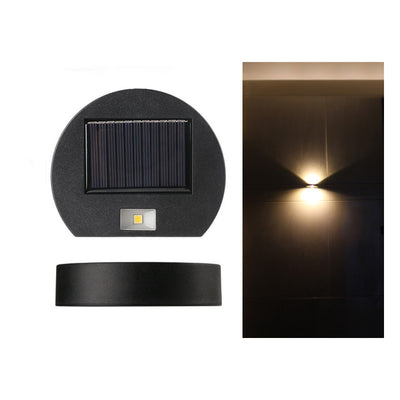Lampe murale extérieure moderne minimaliste solaire étanche ronde rectangulaire ABS PVC LED pour jardin 