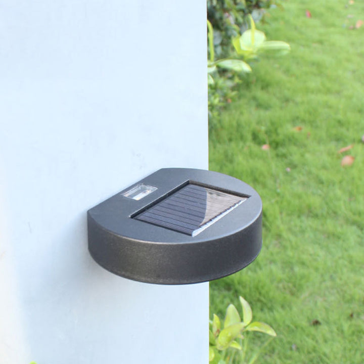 Lámpara Aplique de Pared Exterior LED Redonda Rectangular de ABS PVC Impermeable Solar Minimalista Moderna para Jardín 