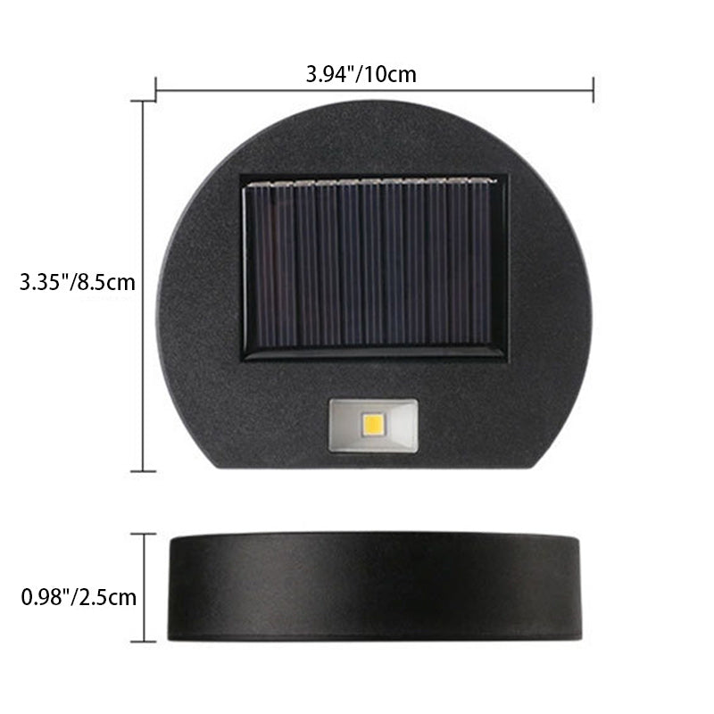 Lampe murale extérieure moderne minimaliste solaire étanche ronde rectangulaire ABS PVC LED pour jardin 