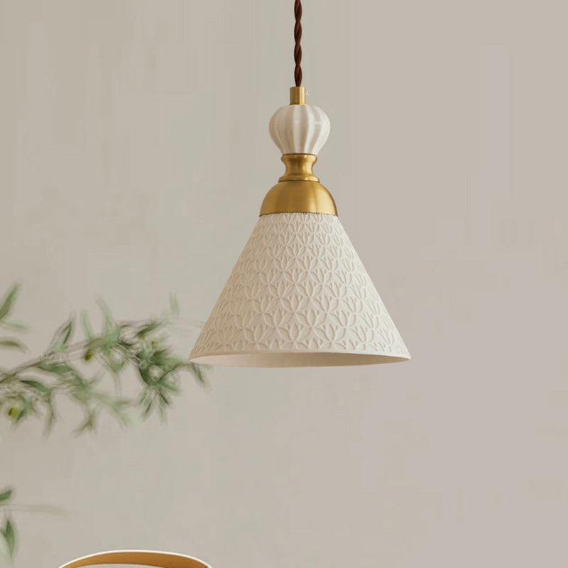 Suspension lumineuse contemporaine scandinave à motif triangle demi-cercle pièce de monnaie en cuivre motif nuage en céramique cuivrée à 1 lumière pour chambre 