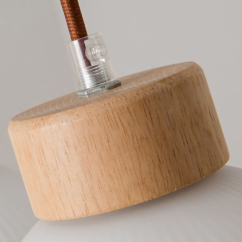 Luz colgante de 1 luz de vidrio de goma rayada de base de disco cilíndrico semirredondo minimalista moderna para dormitorio 