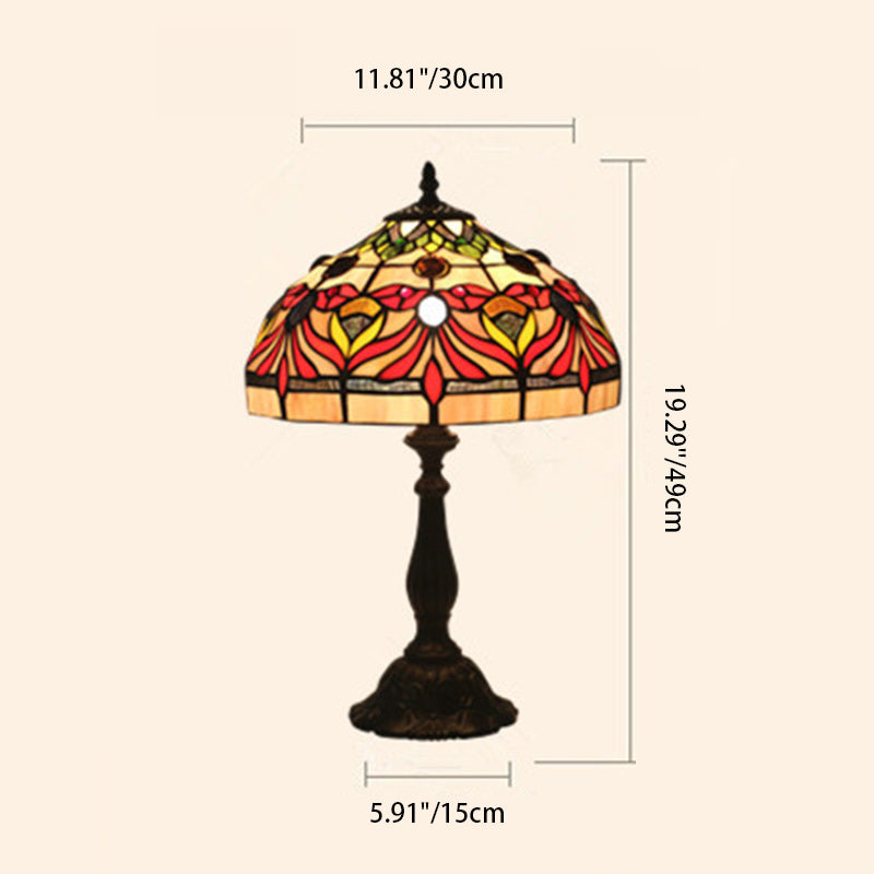 Lampe de table en verre teinté poisson rouge en alliage d&