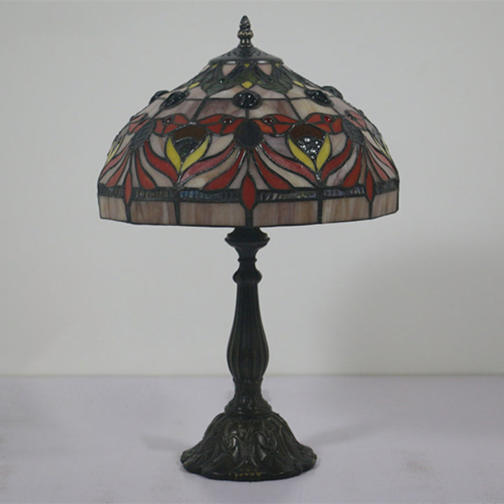 Lampe de table en verre teinté poisson rouge en alliage d&