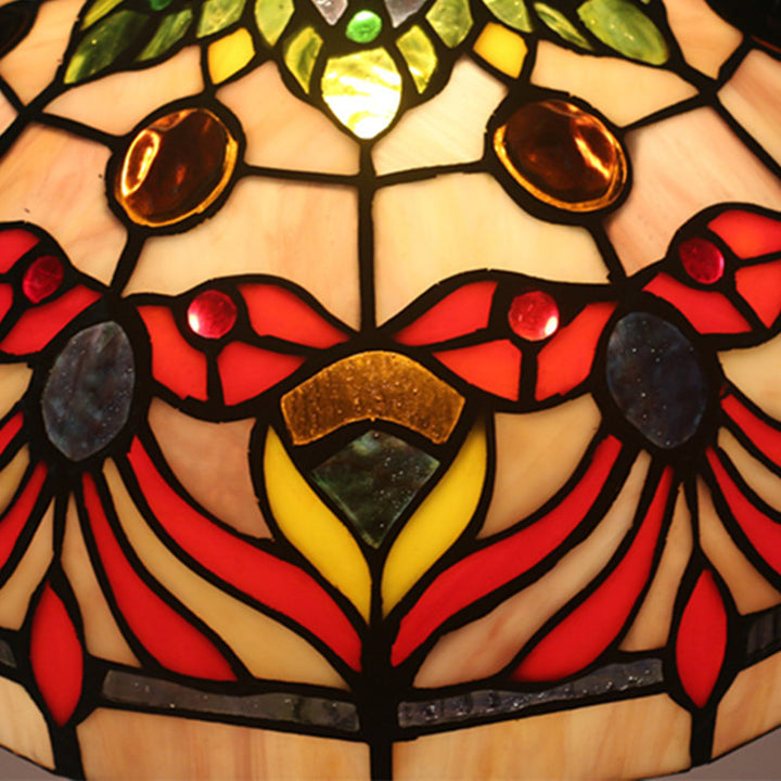 Lampe de table en verre teinté poisson rouge en alliage d&