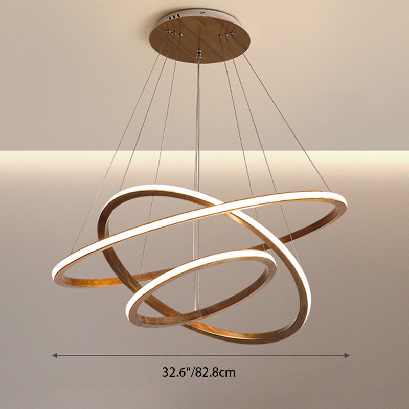 Contemporary Scandinavian Circle Silicone Iron Aluminum Wood LED Island Light Pendant Light For Living Room