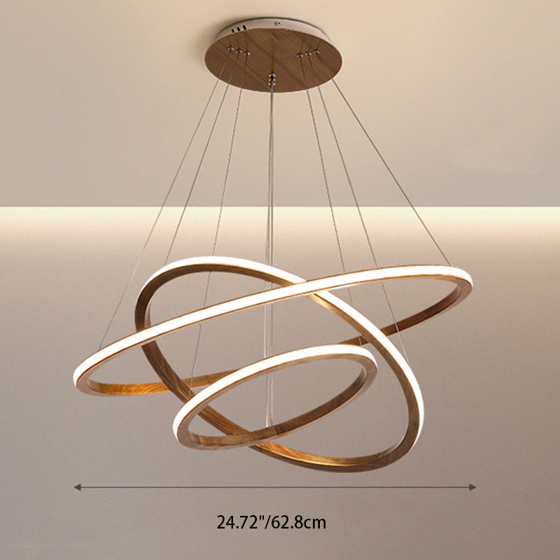 Contemporary Scandinavian Circle Silicone Iron Aluminum Wood LED Island Light Pendant Light For Living Room