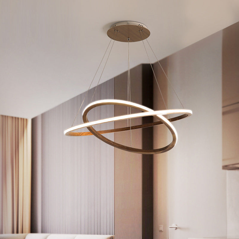 Contemporary Scandinavian Circle Silicone Iron Aluminum Wood LED Island Light Pendant Light For Living Room