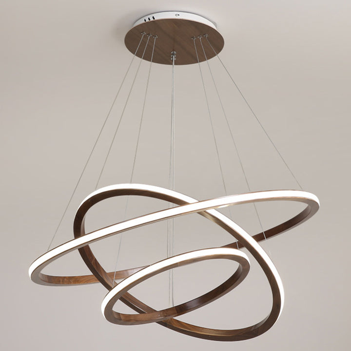 Contemporary Scandinavian Circle Silicone Iron Aluminum Wood LED Island Light Pendant Light For Living Room