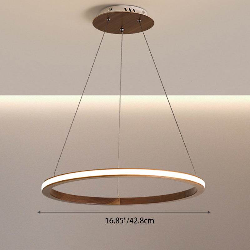 Contemporary Scandinavian Circle Silicone Iron Aluminum Wood LED Island Light Pendant Light For Living Room