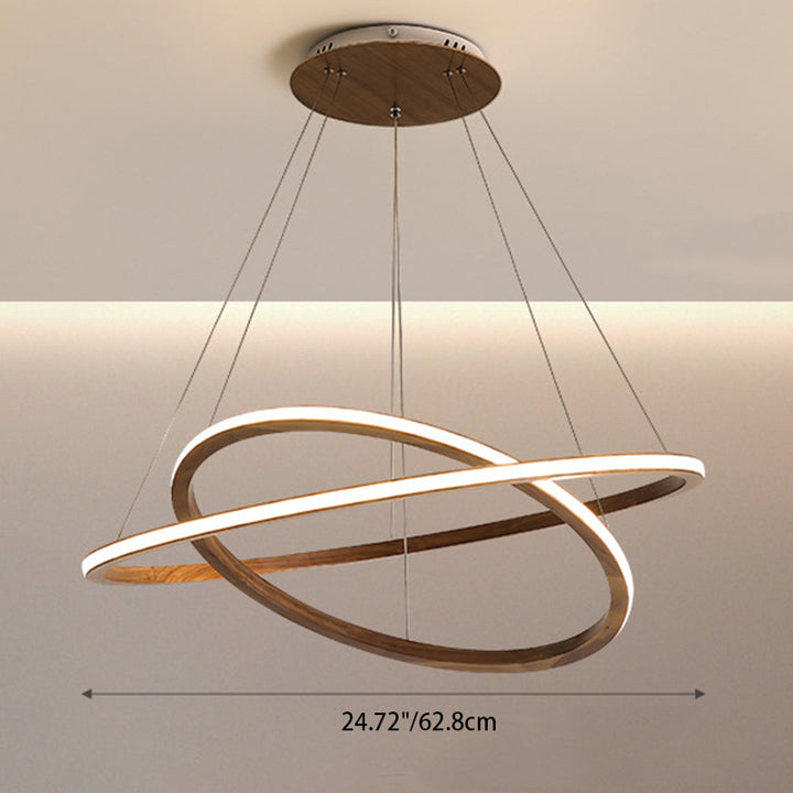 Contemporary Scandinavian Circle Silicone Iron Aluminum Wood LED Island Light Pendant Light For Living Room
