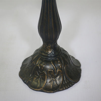 Lampe de table traditionnelle Tiffany en cylindre semi-circulaire en aluminium et verre avec 1 lumière pour chambre 