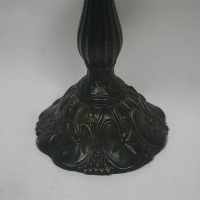 Lampe de table traditionnelle Tiffany en cylindre semi-circulaire en aluminium et verre avec 1 lumière pour chambre 