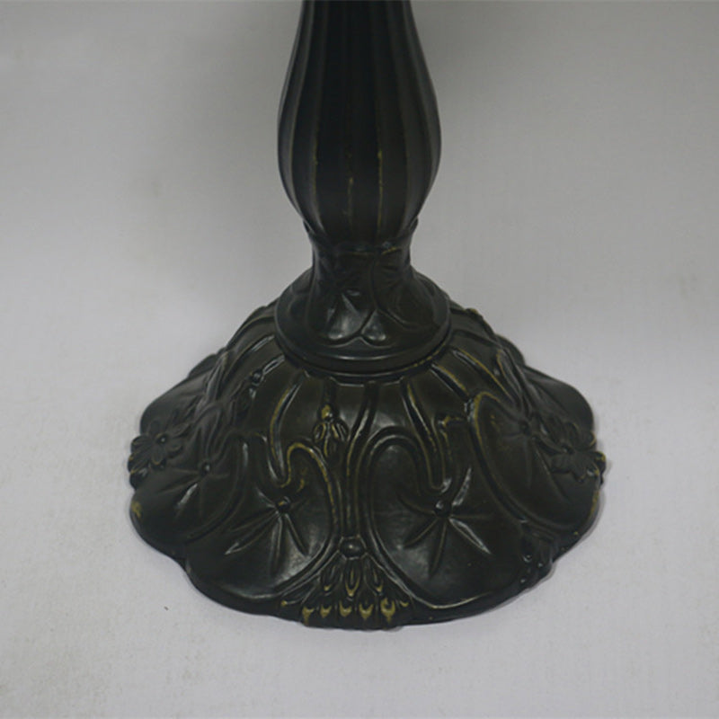 Lampe de table traditionnelle Tiffany en cylindre semi-circulaire en aluminium et verre avec 1 lumière pour chambre 