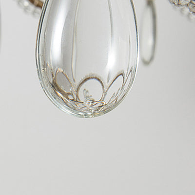 Modern Luxury Circle Heart Round Teardrop Hardware Crystal Brass 5/8 Light Chandelier For Living Room