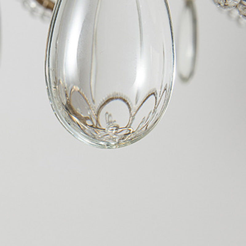 Modern Luxury Circle Heart Round Teardrop Hardware Crystal Brass 5/8 Light Chandelier For Living Room