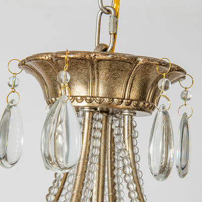 Modern Luxury Circle Heart Round Teardrop Hardware Crystal Brass 5/8 Light Chandelier For Living Room