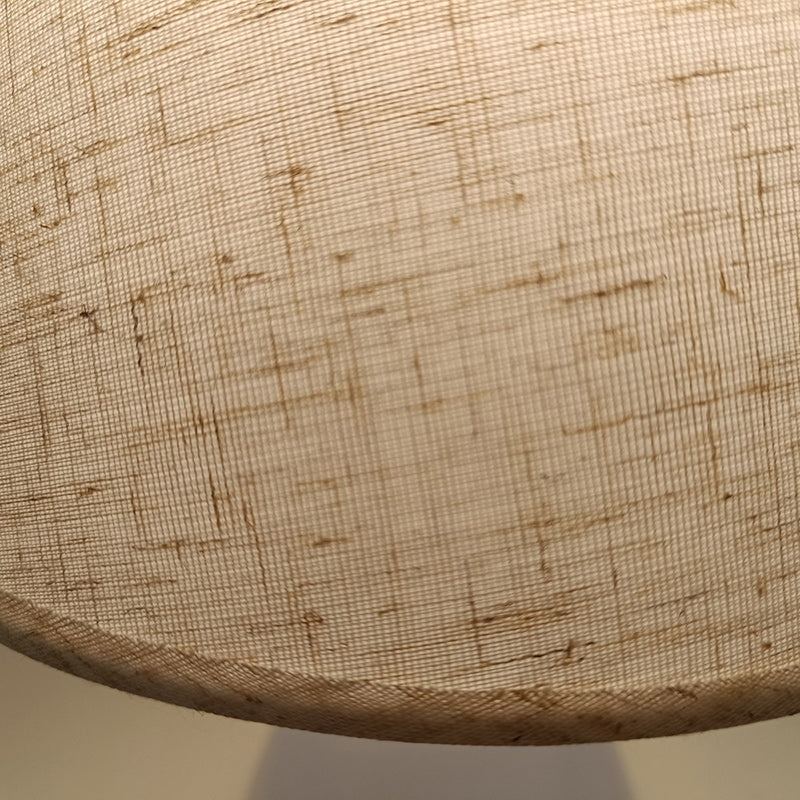 Lámpara de mesa de 1 luz de tela de hierro cónico para dormitorio, mesa redonda minimalista moderna 