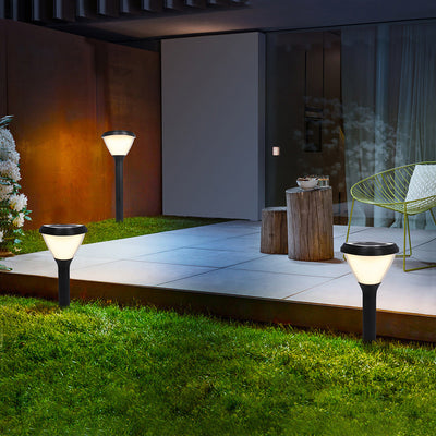 مصباح حديقة بتصميم حديث وبسيط مقاوم للماء على شكل أسطوانة مع قلب من الألومنيوم وPVC وLED مع قابس أرضي للمناظر الطبيعية 