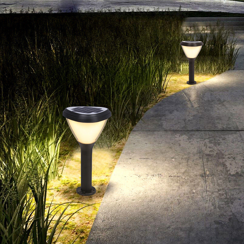 مصباح حديقة بتصميم حديث وبسيط مقاوم للماء على شكل أسطوانة مع قلب من الألومنيوم وPVC وLED مع قابس أرضي للمناظر الطبيعية 
