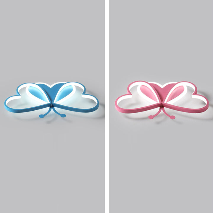 Lustre Plafonnier LED en acrylique fer papillon cœur créatif contemporain pour chambre 