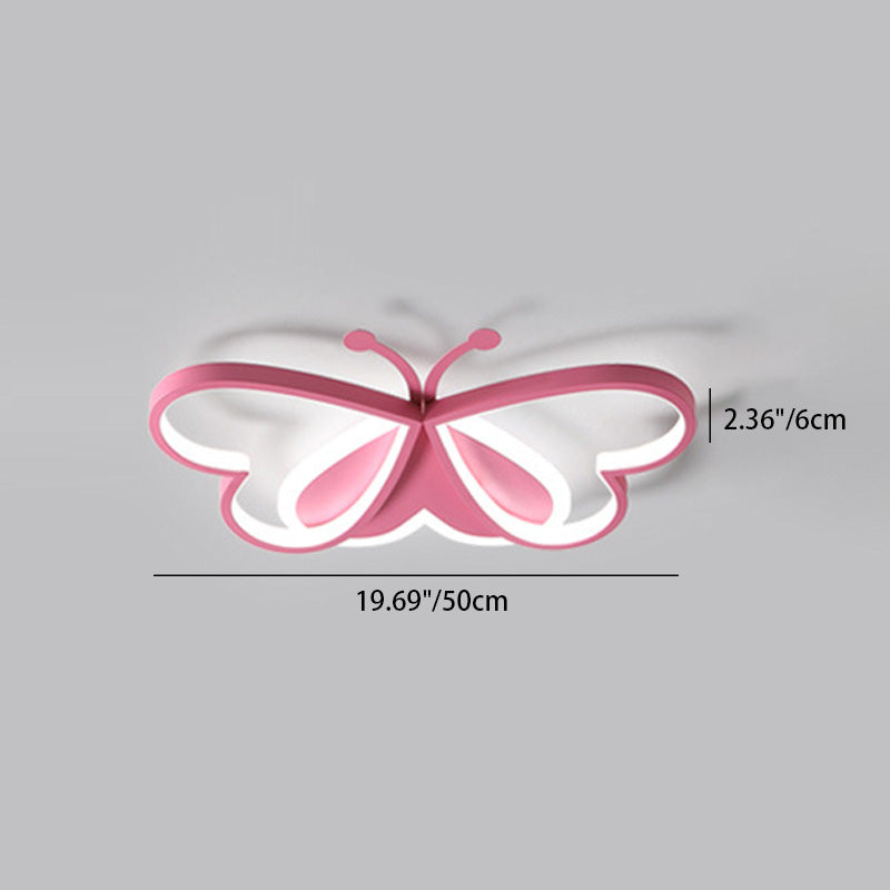 Lustre Plafonnier LED en acrylique fer papillon cœur créatif contemporain pour chambre 