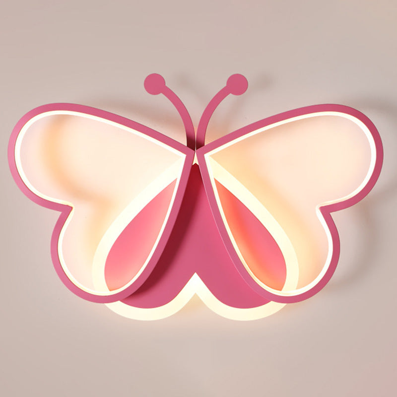 Lustre Plafonnier LED en acrylique fer papillon cœur créatif contemporain pour chambre 