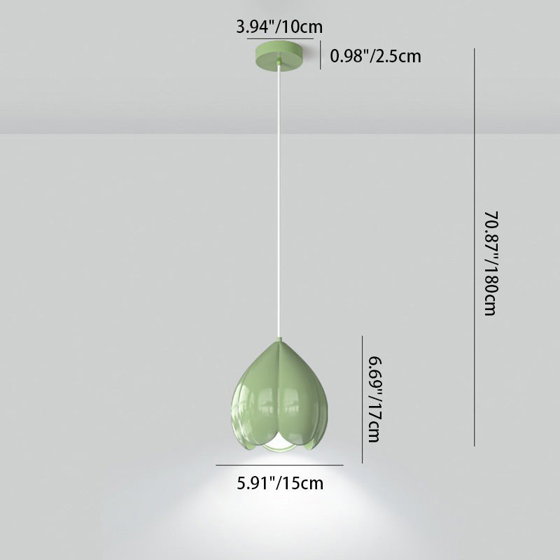 Suspension lumineuse à 1 ampoule en résine avec motif floral scandinave contemporain pour chambre 